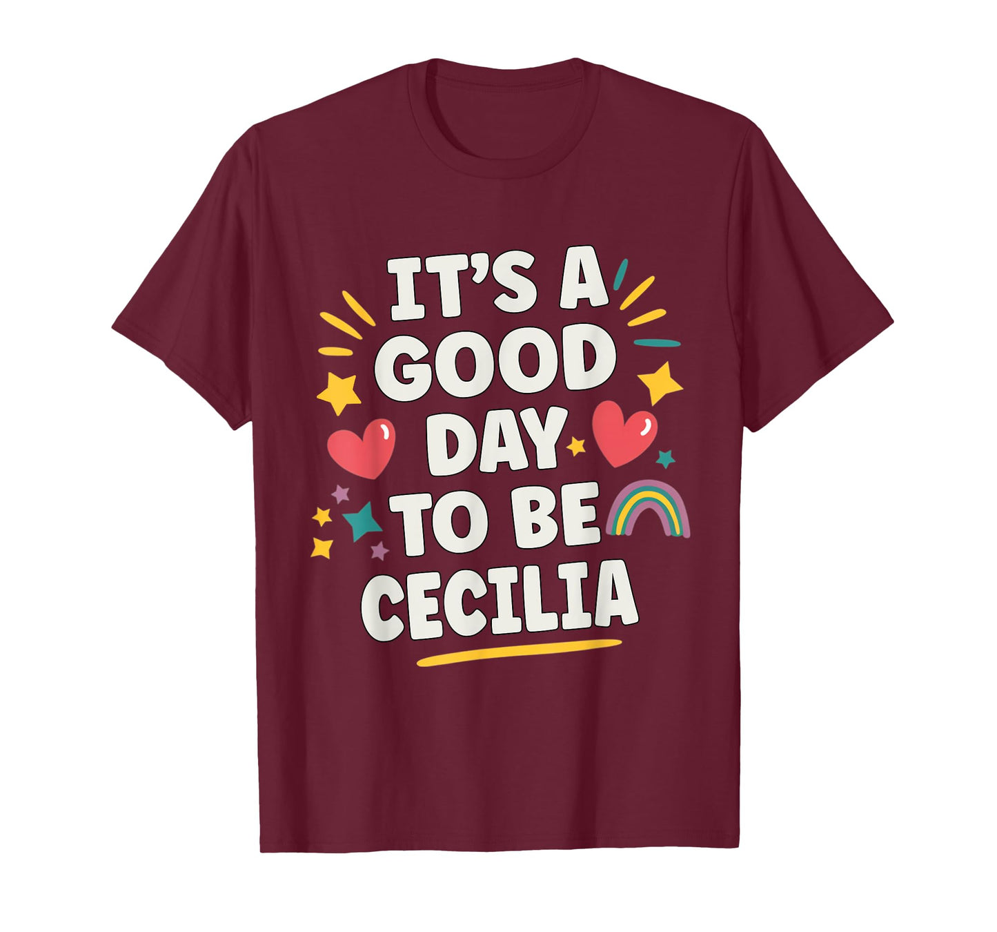 Cecilia Personalized Retro Girls Custom Cecilia Name T-Shirt