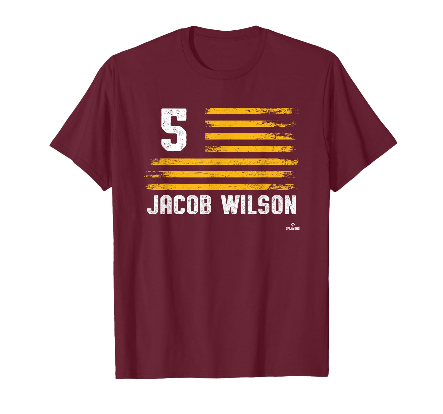 Flag Stripes Jacob Wilson Oakland Baseball MLBPA T-Shirt