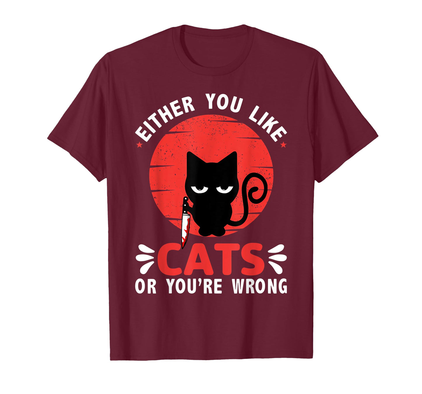 Vintage Black Cat - Either You Like Cats Or You're Wrong T-Shirt