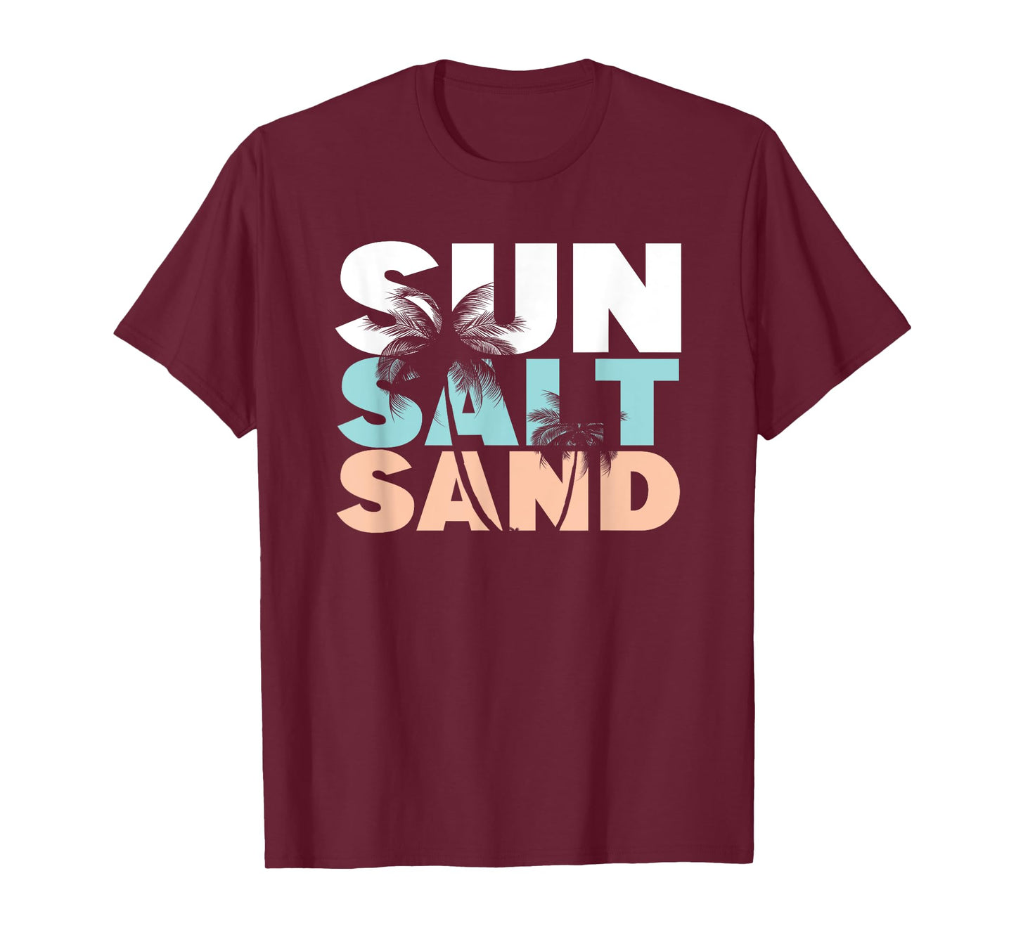 Sun Salt Sand Retro Vintage Summer Beach Graphic Tees Womens T-Shirt