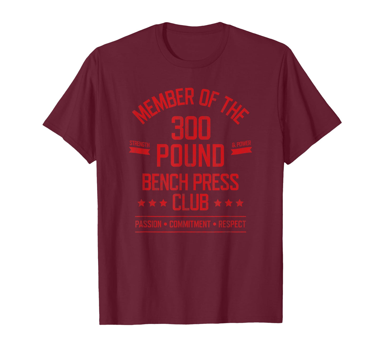 300 Pound Bench Press Club Strong Powerlifter T-Shirt T-Shirt