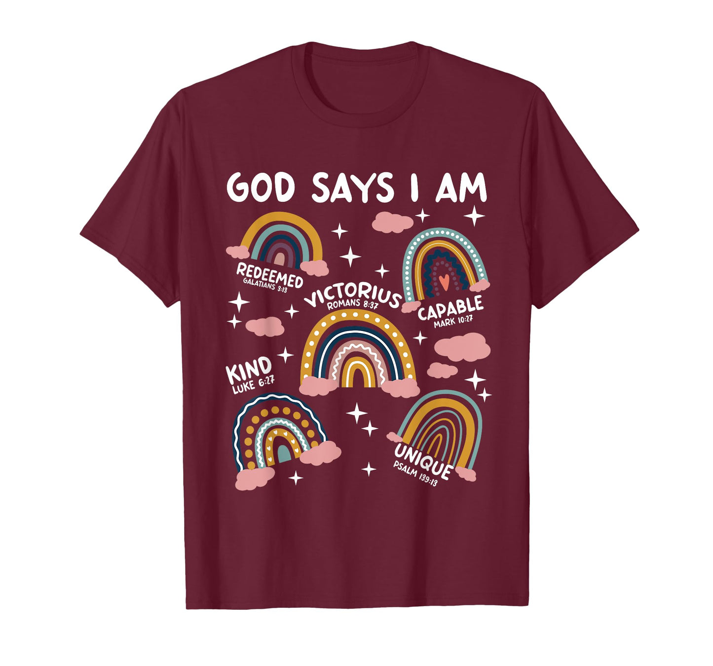 God Says I Am Rainbow Lover Kids Girl Christian T-Shirt