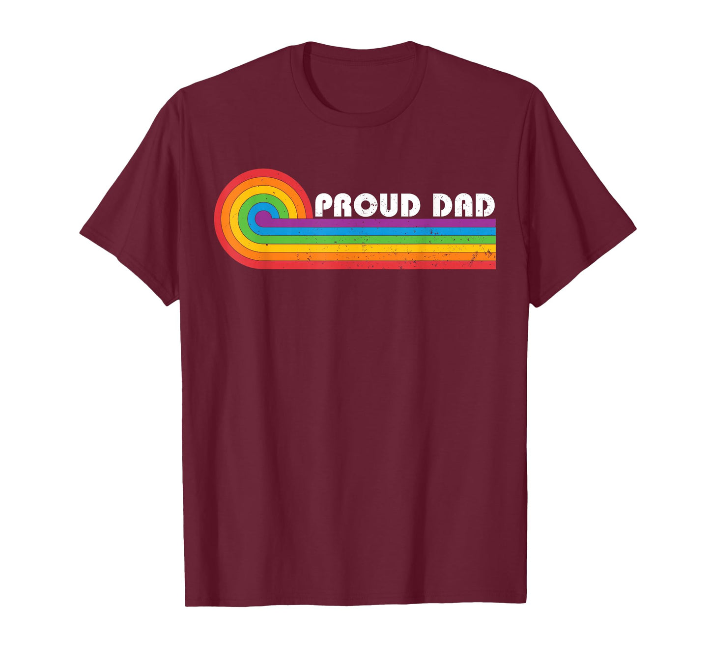 Proud Dad Gay Pride LGBT Flag Vintage Parent Father's Day T-Shirt
