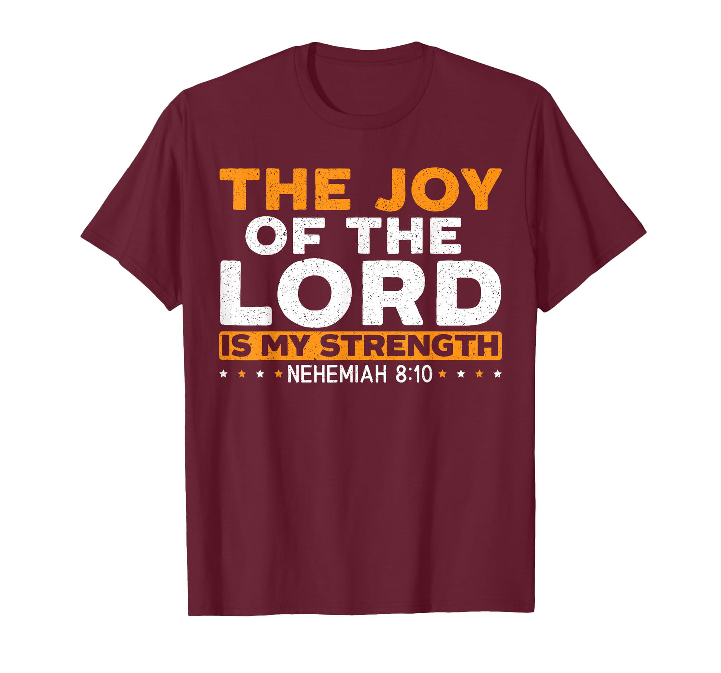 Religious Christian Believer SteMi Apparel The Joy Of The Lord Is My Strength Christian T-Shirt - Black, Small, Unisex-Adults