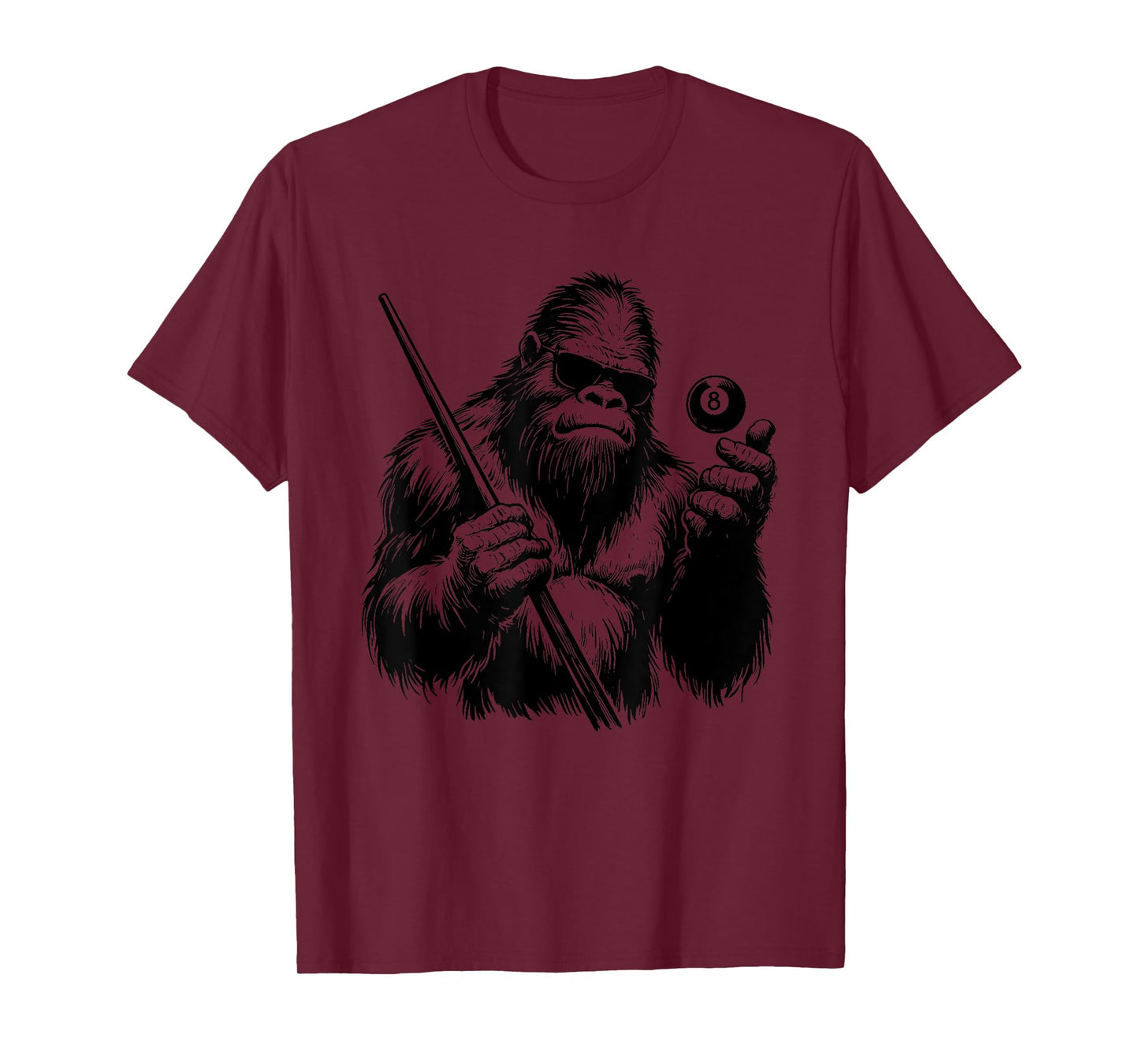 Bigfoot Billiards Player - Funny Sasquatch Billiards Lover T-Shirt