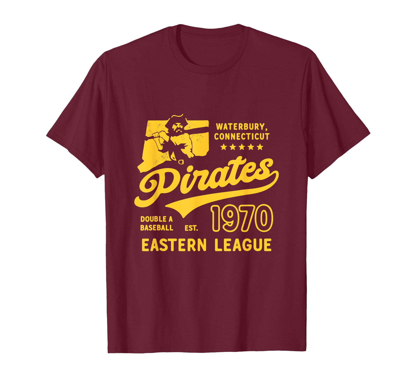 Waterbury Pirates Connecticut Vintage Defunct Baseball T-Shirt