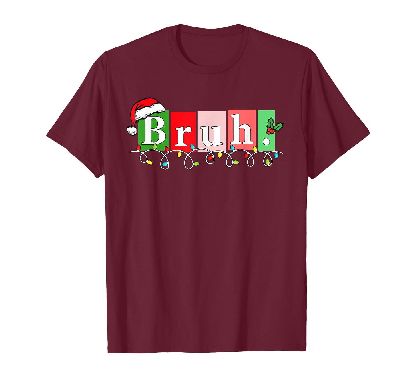 Bruh Funny Christmas Meme Tee Teens Boys Kids Xmas Pajamas T-Shirt