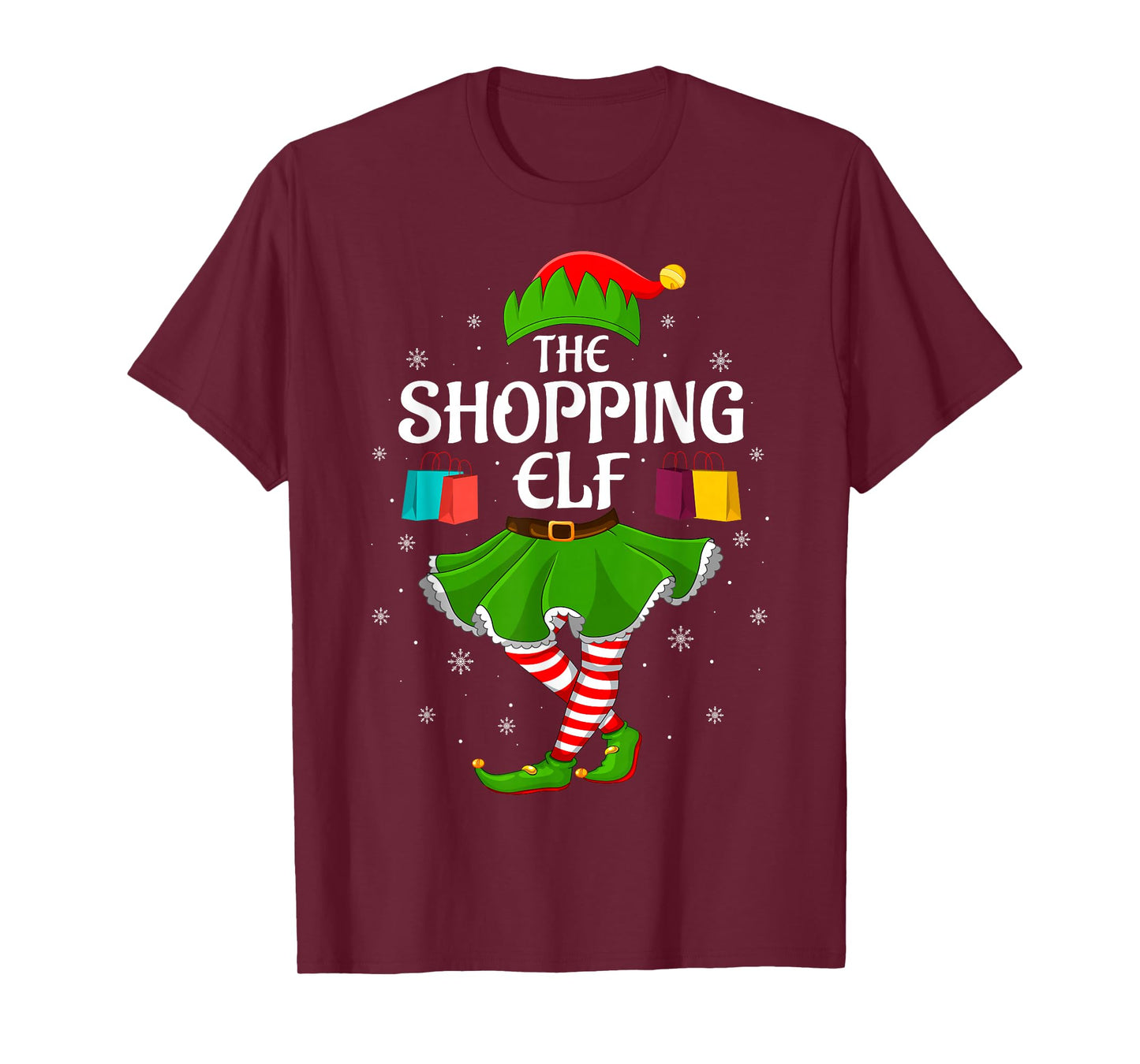 Shopping Elf Christmas Family Girls Women Elf Squad Xmas T-Shirt