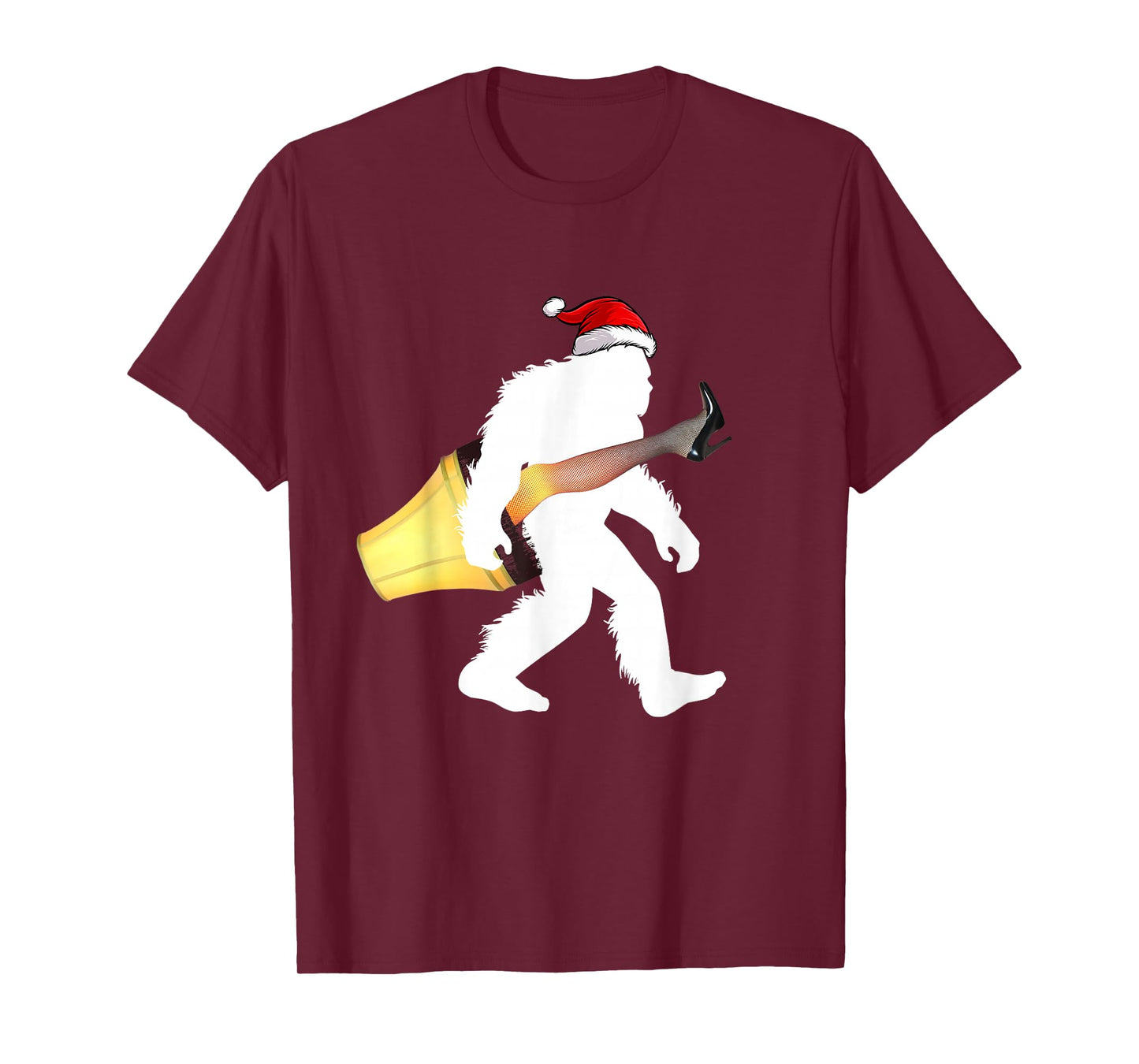 Funny Santa Bigfoot Italian Lamp Christmas Sasquatch Gifts T-Shirt