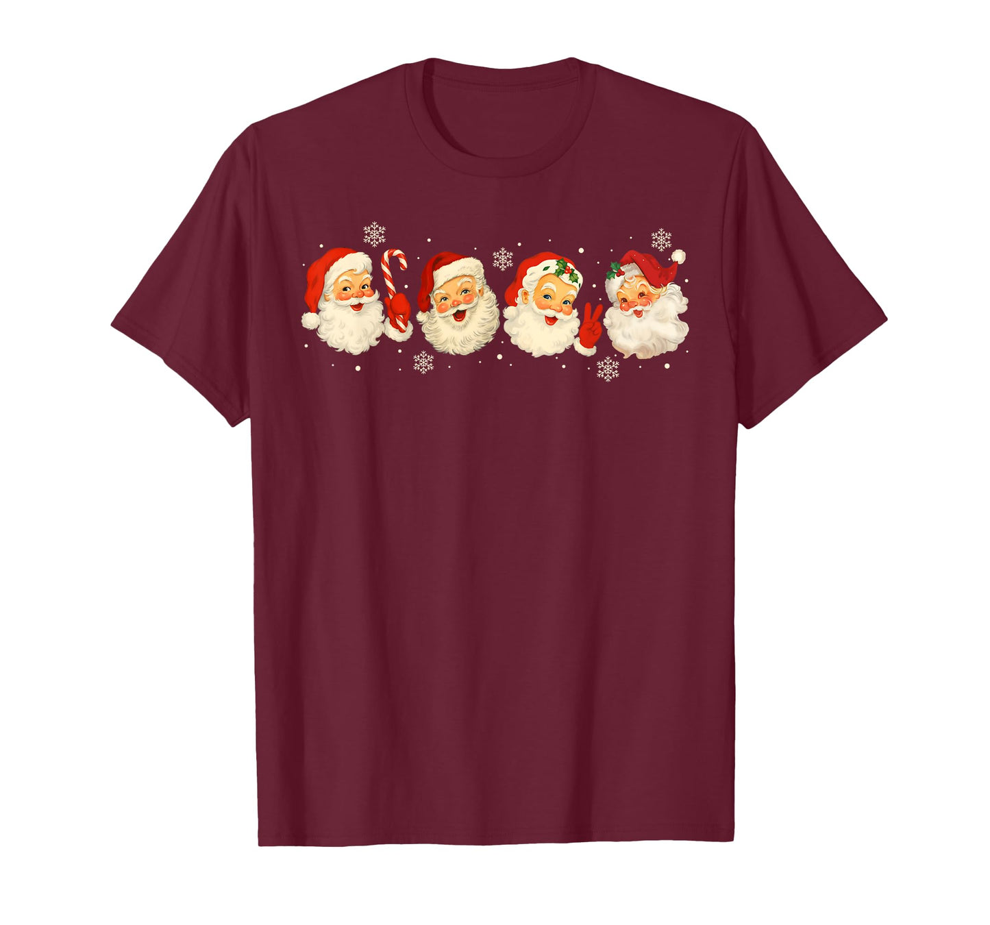 Vintage Retro Jolly Santa Claus Face Christmas Pajamas T-Shirt