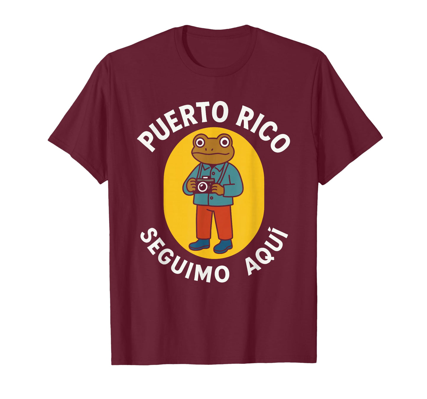 Seguimo Aquí Puerto Rico Coquí Design T-Shirt