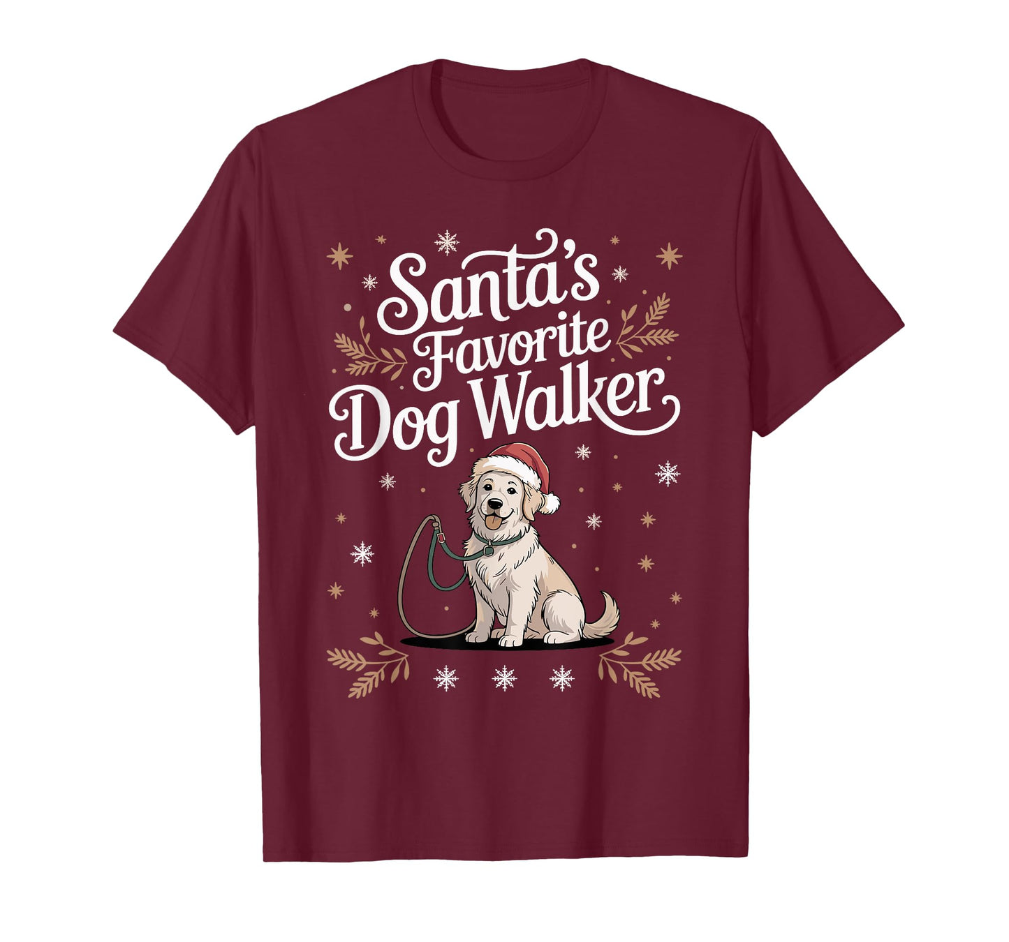 Santa’s Favorite Dog Walker Christmas Design T-Shirt