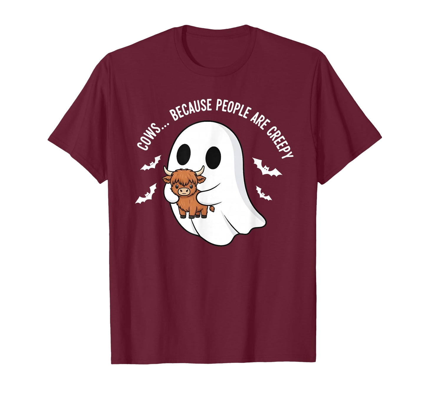 Cute Cow Ghost Pumpkin Retro Happy Halloween T-Shirt
