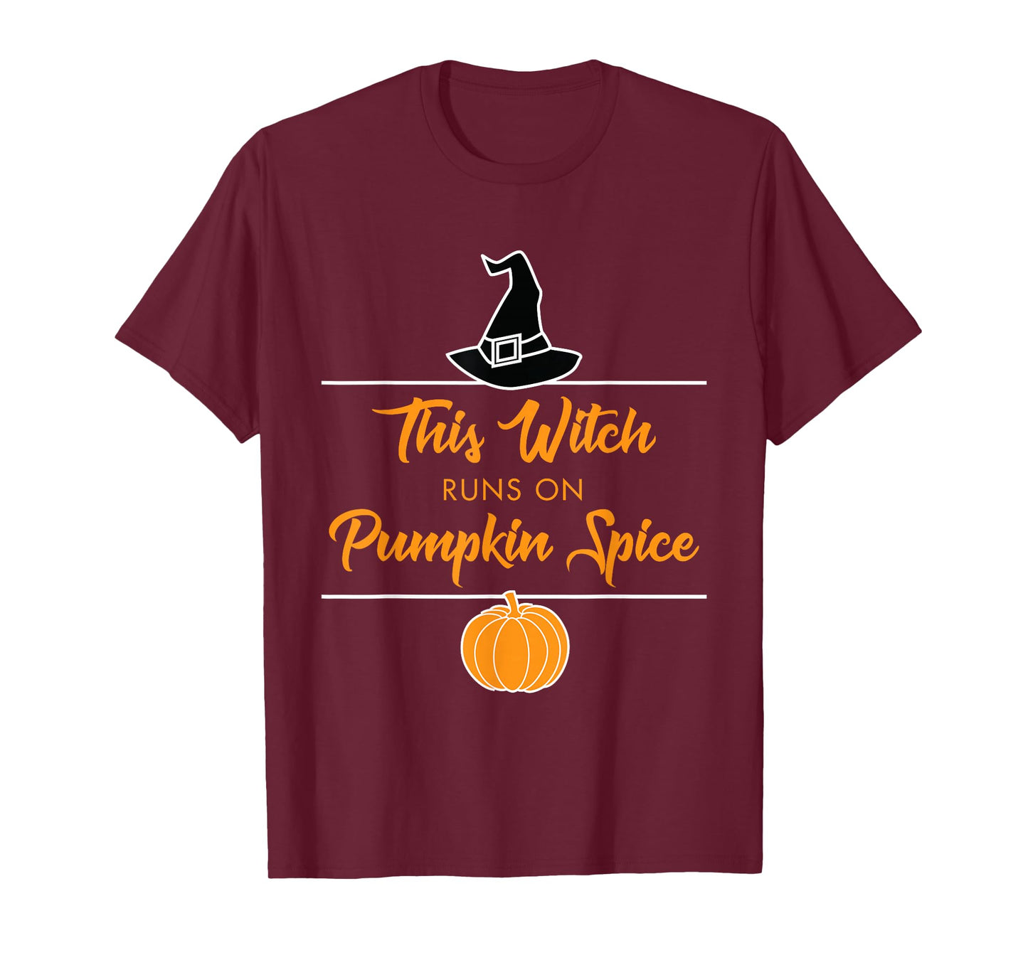Funny Pumpkin Spice Saying Coffee Lover Halloween Witch Runs T-Shirt