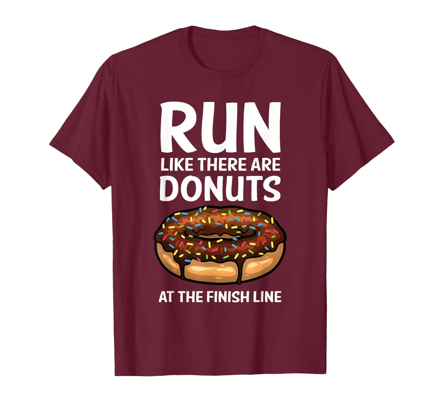 Funny Running For Men Women Donut Finish Line Marathon T-Shirt