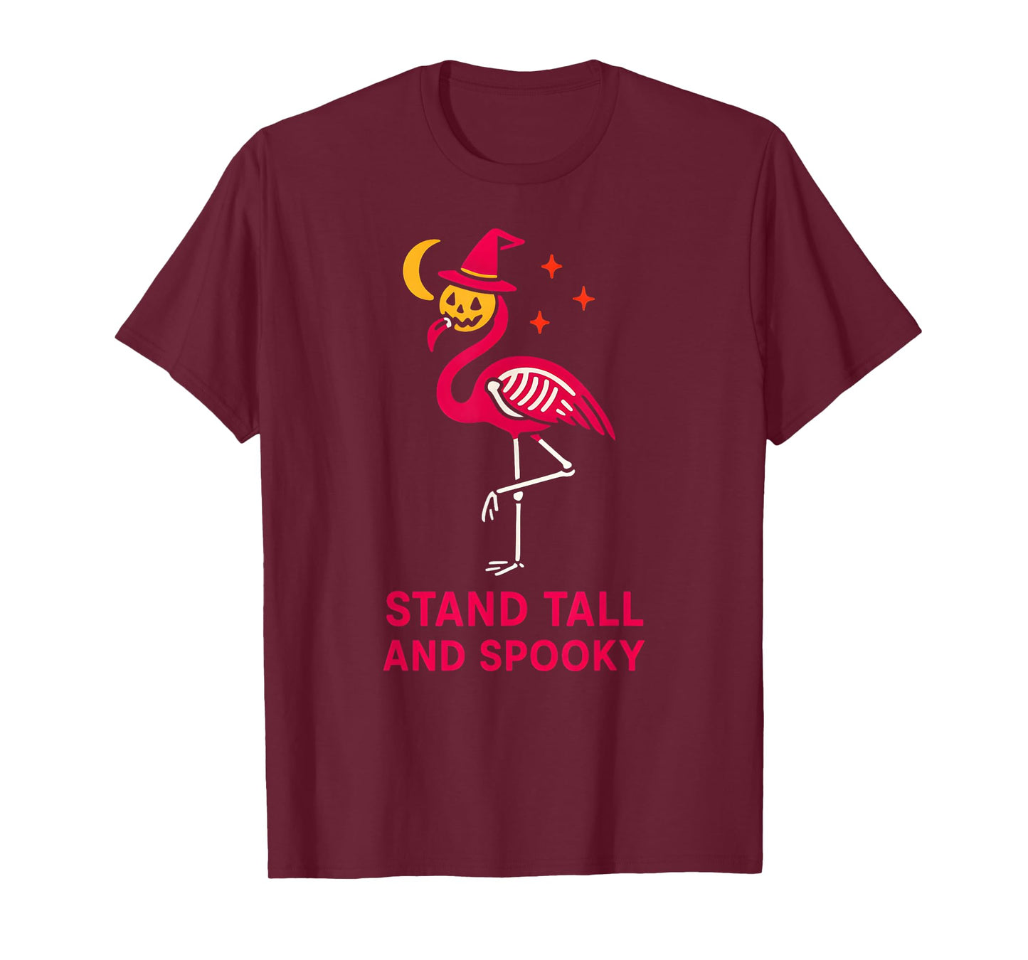 Flamingo Stand Tall Spooky Cute Womens Pink Spooky T-Shirt