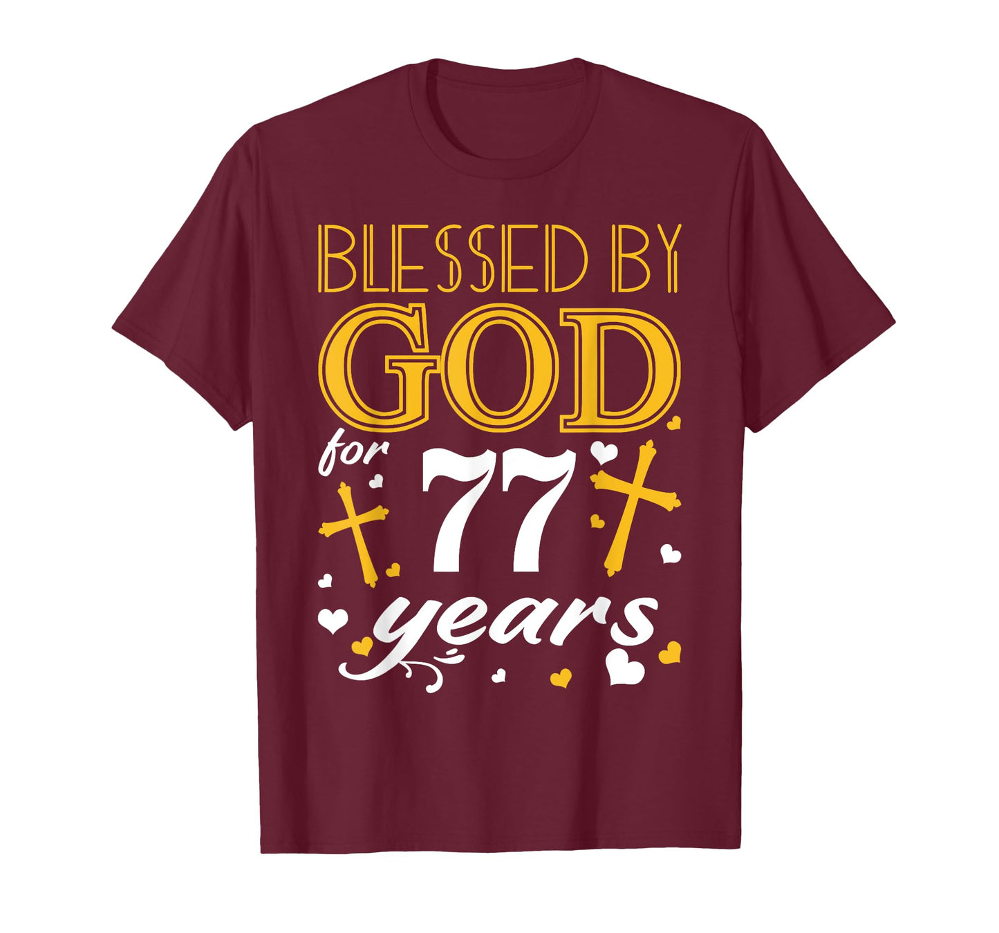 Vintage Blessed By God For 77 Years Happy 77th Birthday T-Shirt