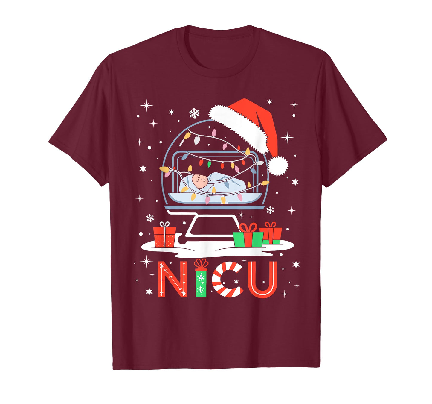Neonatal Intensive Care Unit Xmas Funny Nicu Nurse Christmas T-Shirt