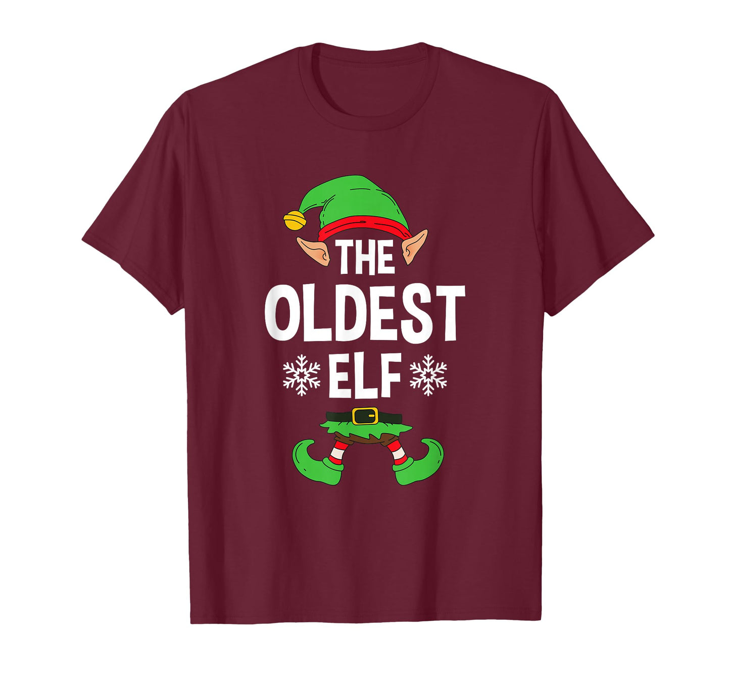 The Oldest Elf Party Family Group Matching X-Mas Saying T-Shirt