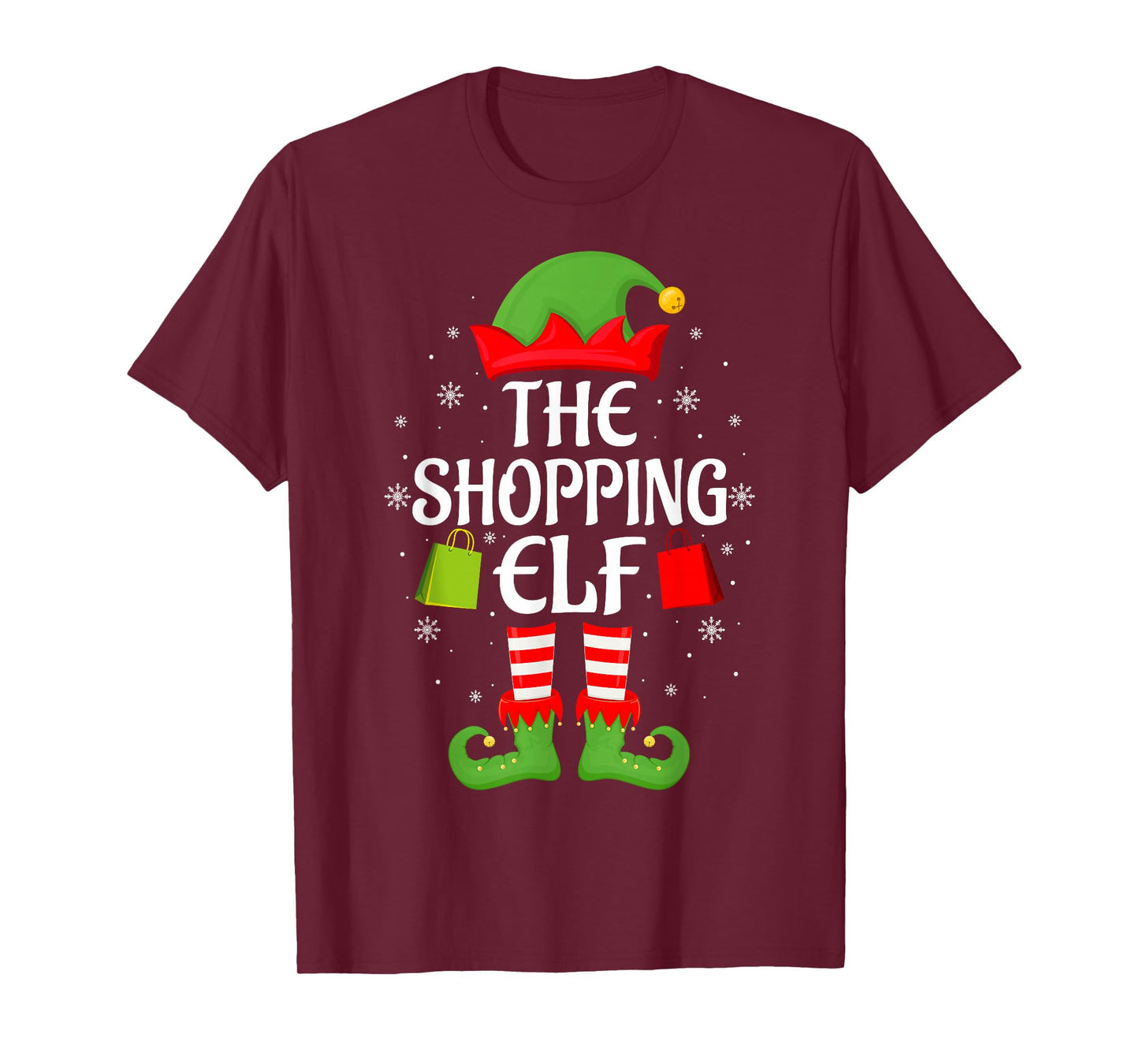 Shopping Elf Xmas Matching Family Elf Squad Christmas T-Shirt