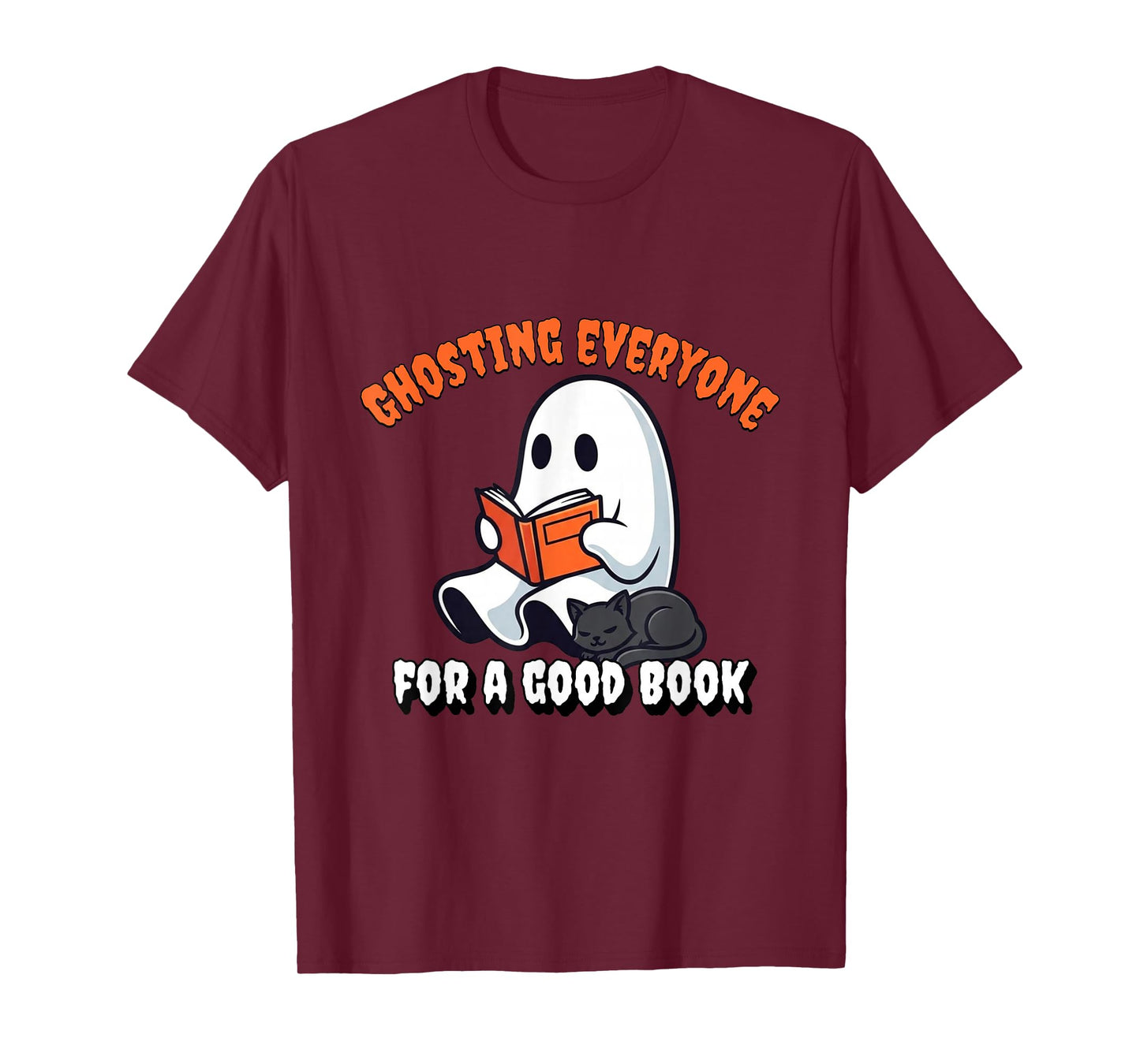 Groovy Cute Ghost Book Nerd Funny Halloween Reading Gift T-Shirt