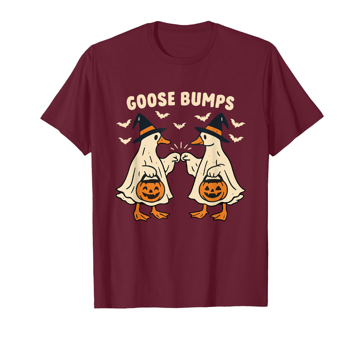 Goose Bumps Halloween Goose Witch Fist Bump Silly Goose T-Shirt