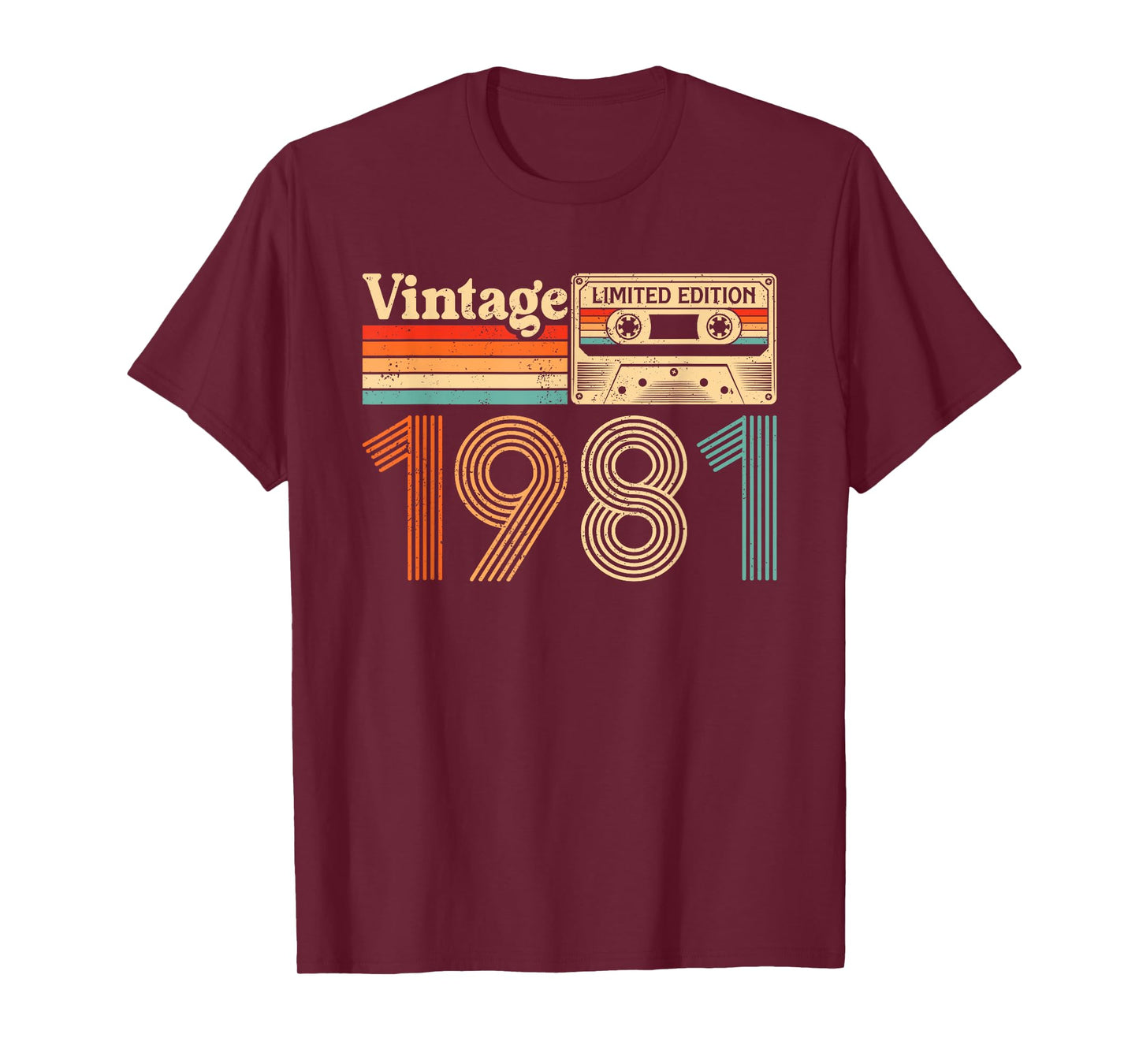 44 Year Old Vintage Born In 1981 44th Birthday Cassette Tape T-Shirt