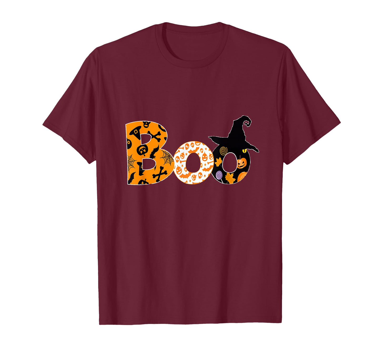 Boo Halloween Cute Spooky Witch Hat & Pumpkin Tee T-Shirt