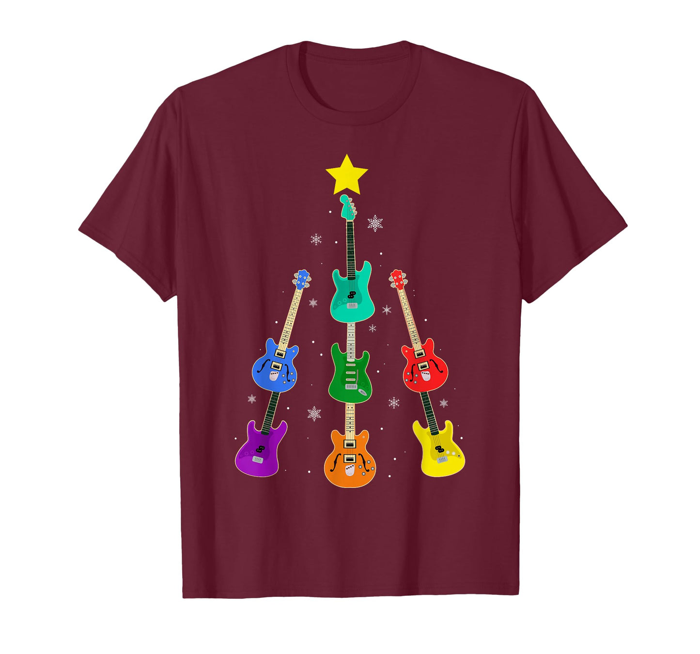 Guitar Christmas Tree Musical Guitar Lovers Guitarist Xmas T-Shirt
