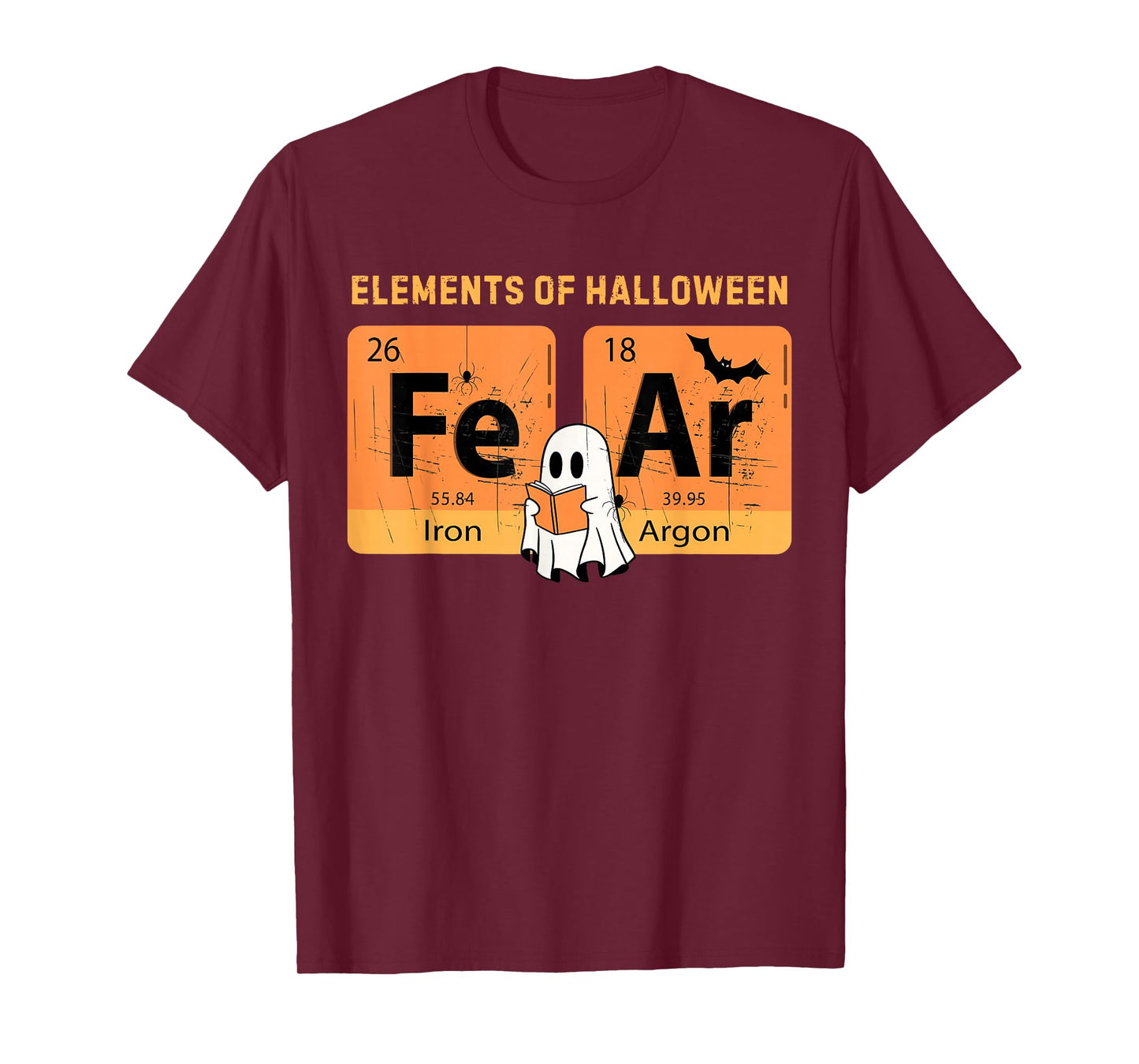 Vintage Elements of Halloween Fear Periodically Chemistry T-Shirt