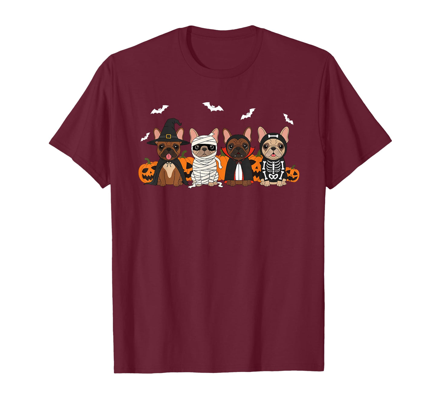 French Bulldog Halloween Dog Costume Ghost Witch Pumpkins T-Shirt
