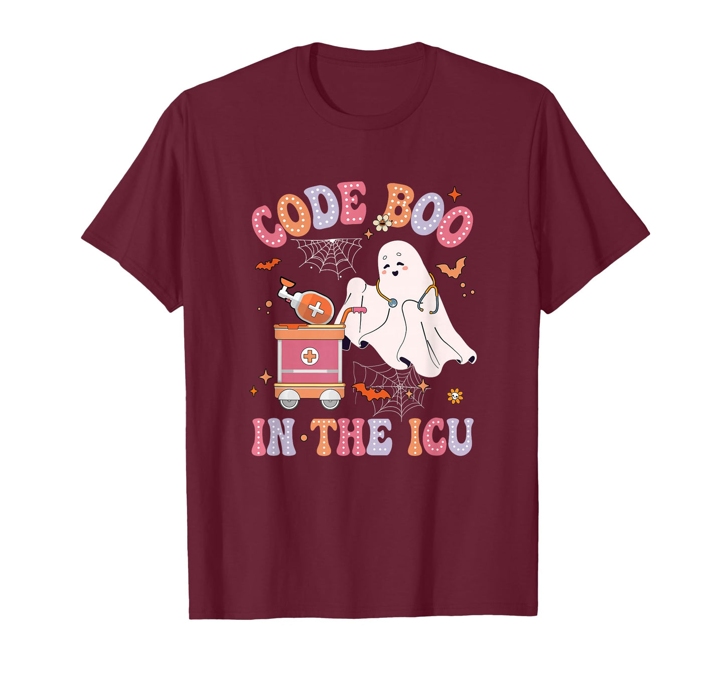 Ghost Code Boo In The Icu Nursing Nurse Halloween Costume T-Shirt