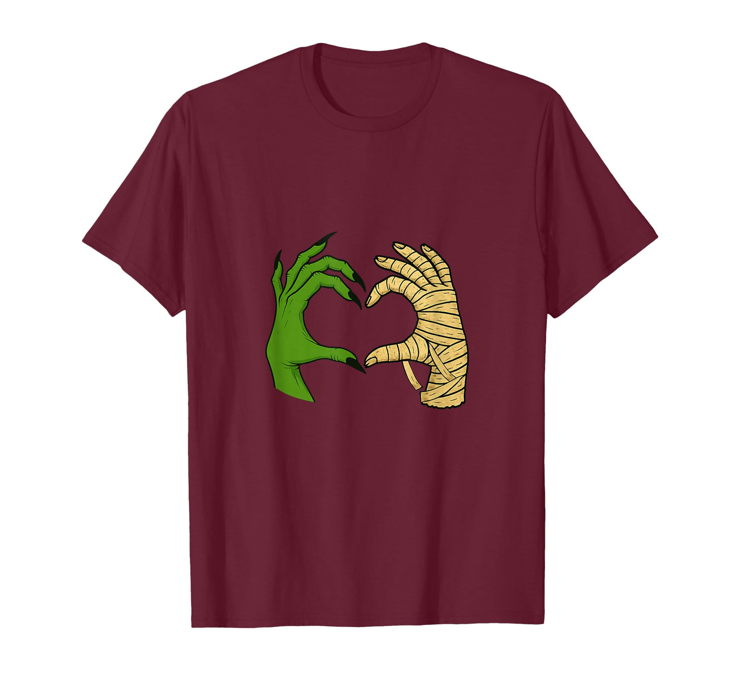 Mummy Hands Witch Heart Sign Retro Halloween Costume T-Shirt