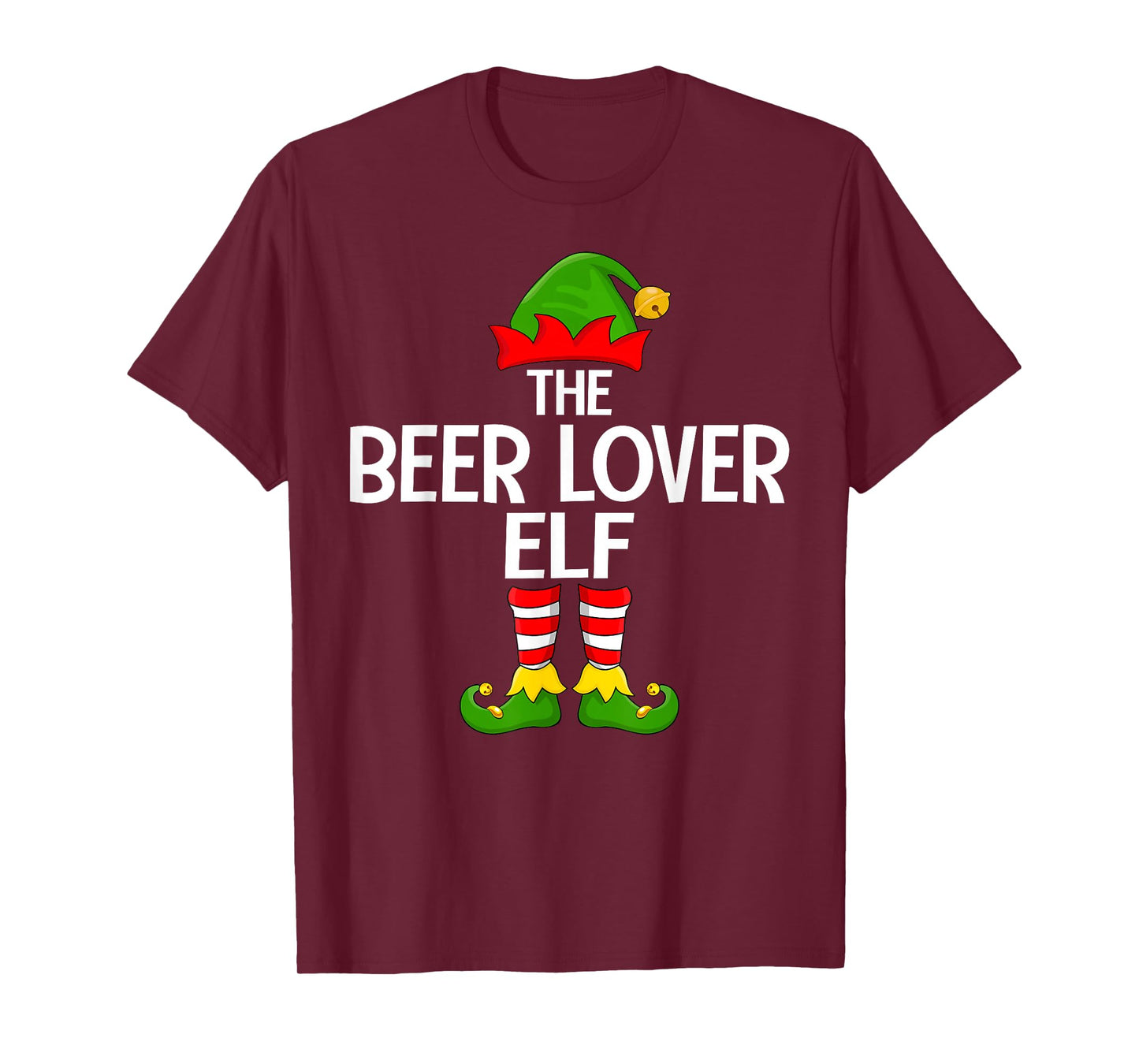 Beer Lover Elf Xmas Matching Family Elf Squad Christmas T-Shirt