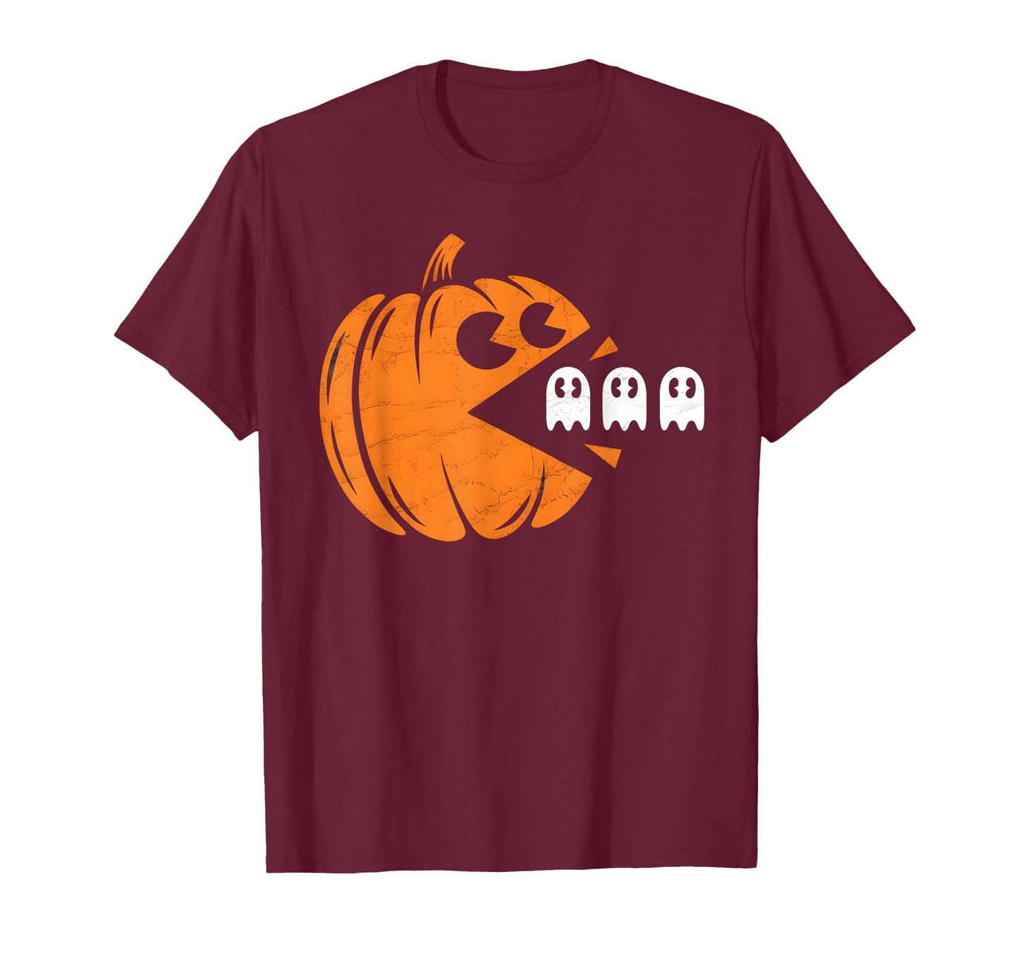 Halloween Gamer Pumpkin Eating Ghost Costume Men Boys Kids T-Shirt