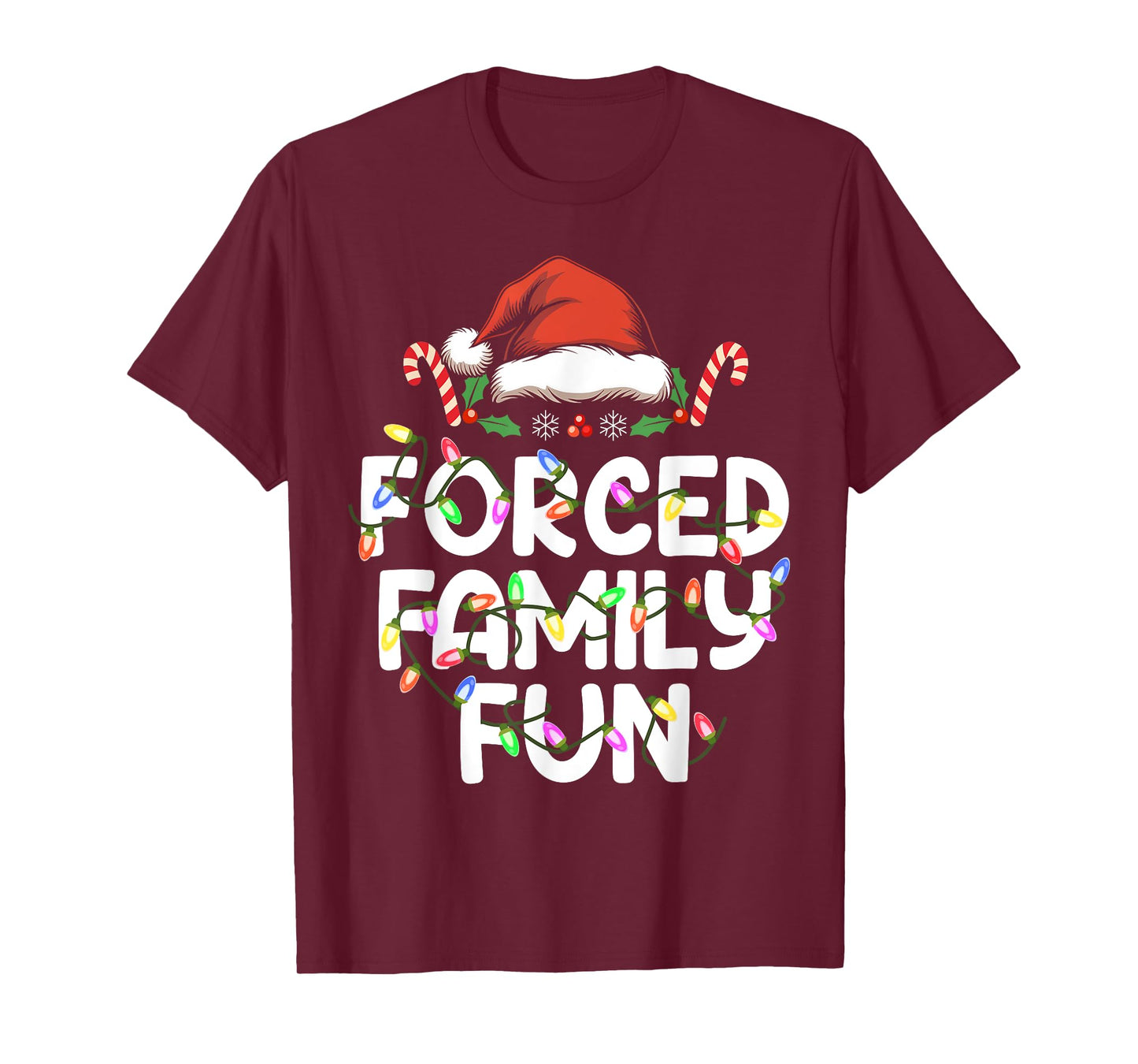Forced Family Fun Christmas Pajamas Funny T-Shirt