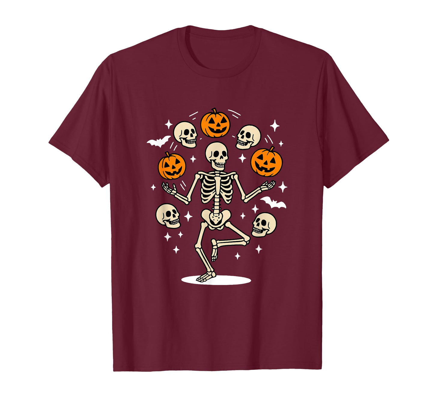 Skeleton Juggling Pumpkin Skulls Halloween Skeleton Spooky T-Shirt
