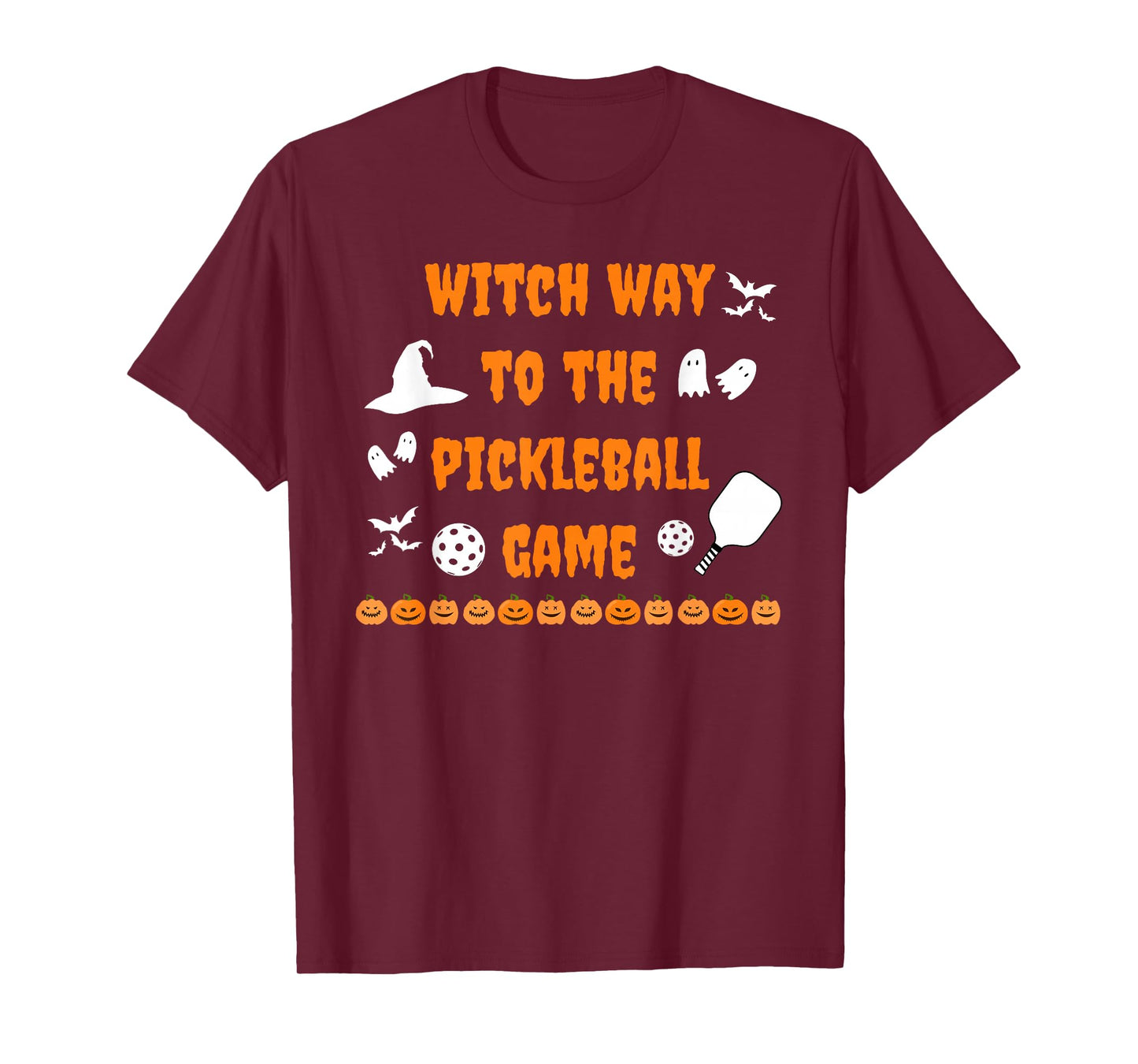 Witch Way to The Pickleball Game Spooky Halloween Sports T-Shirt