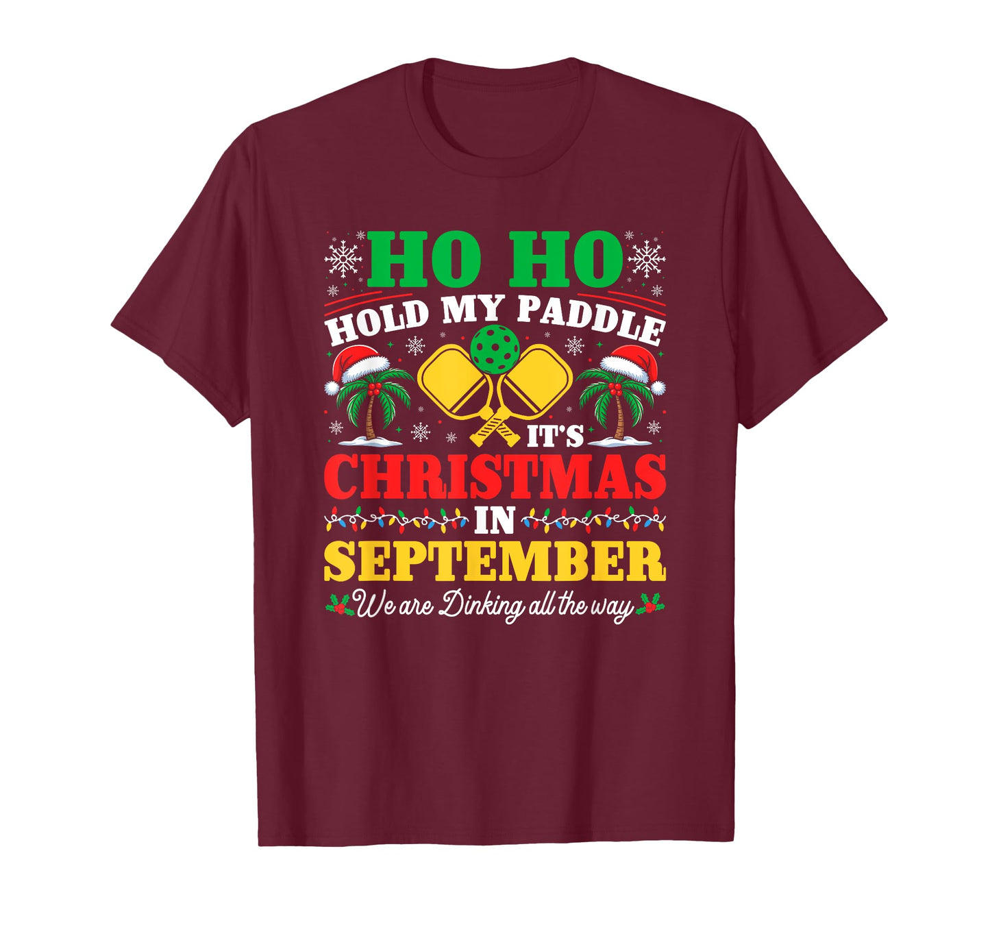 HO HO Hold My Paddle It's Christmas Hawaiian Tropical Santa T-Shirt