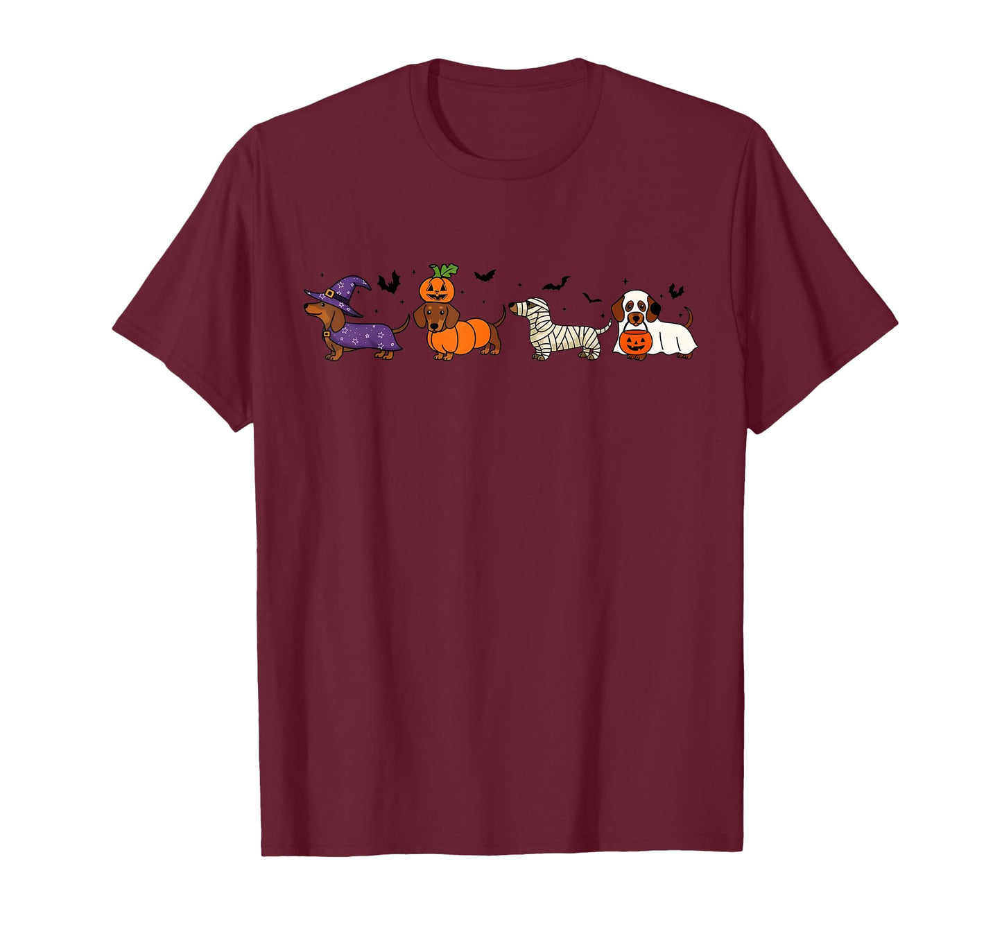 Weiner Dog Witch Happy Halloweenie Cute Halloween Dachshund T-Shirt