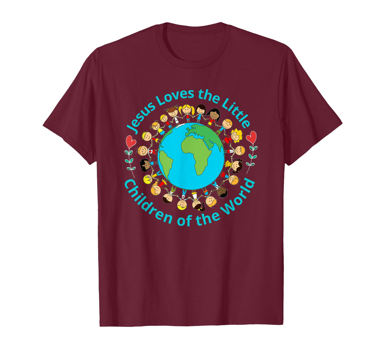 Jesus Loves Children Of World Christian Mother Teacher Kids T-Shirt