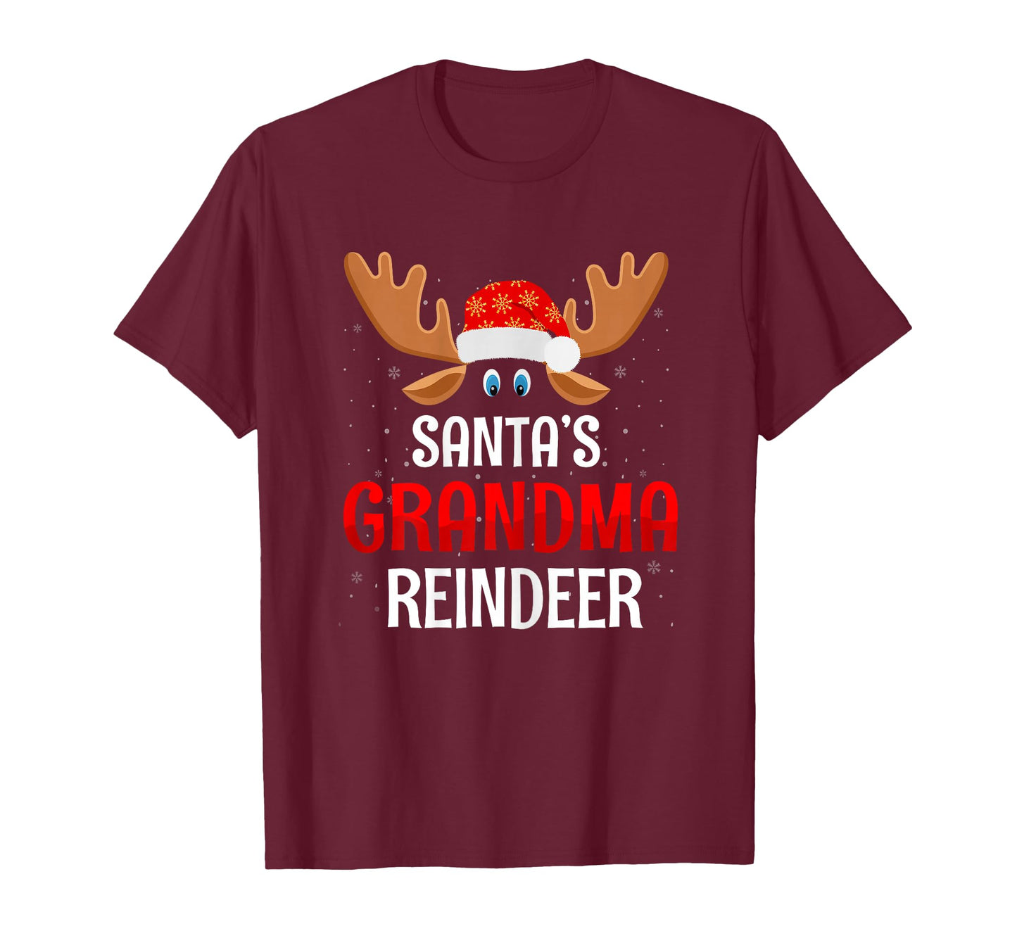 Santa's Grandma Reindeer Santa Hat Grandmother Christmas T-Shirt