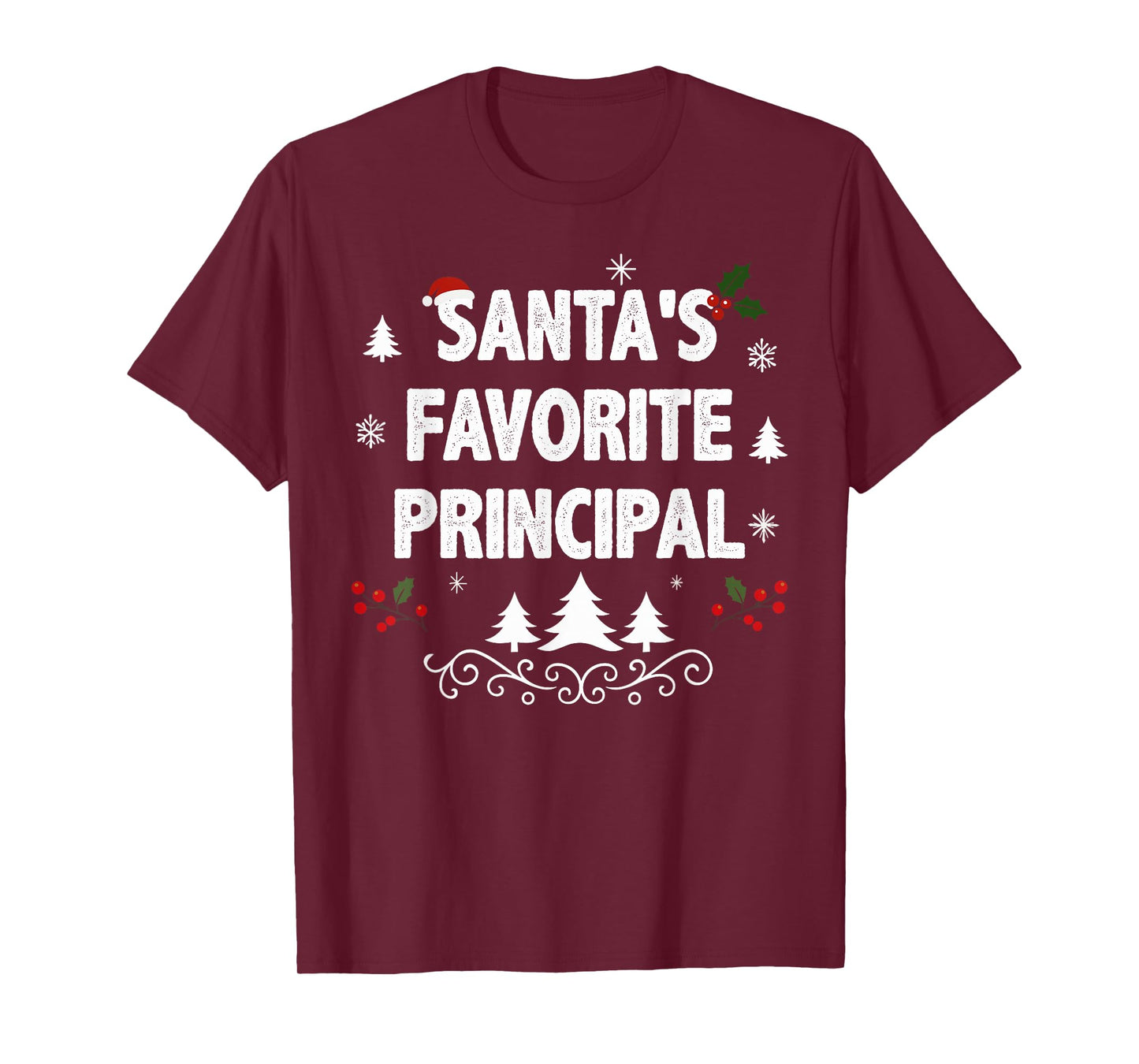 Santa's Favorite Principal Funny Holiday Christmas Pajamas T-Shirt