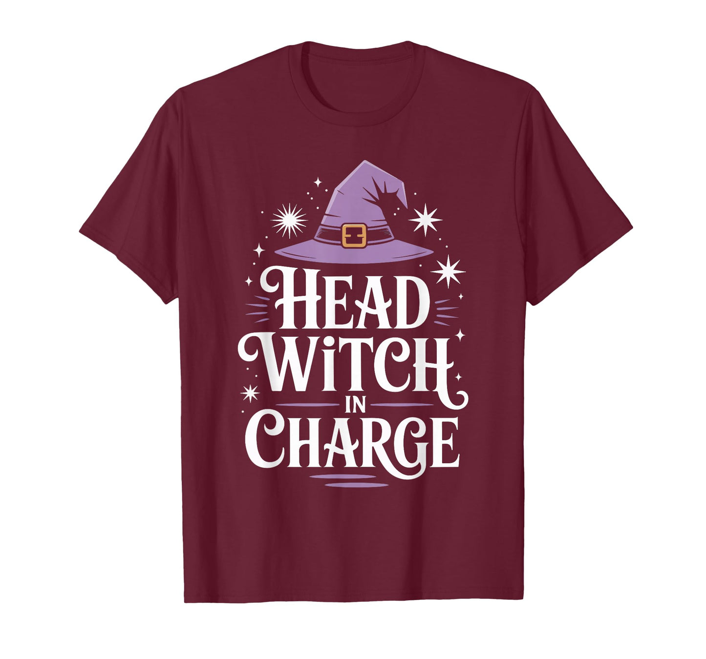 Head Witch in Charge Halloween Hat Sunset T-Shirt