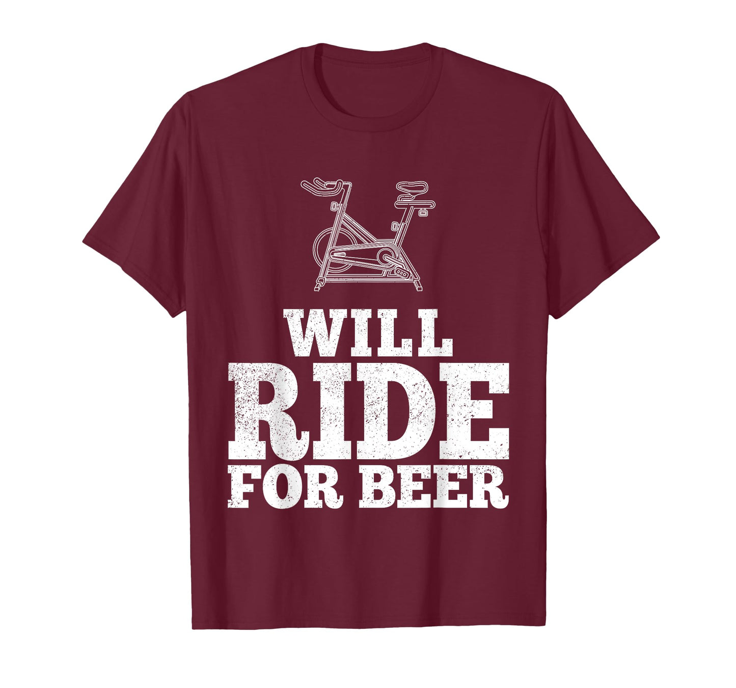 Will Ride For Beer Spin Class Funny Spinning Cycling Gym T-Shirt