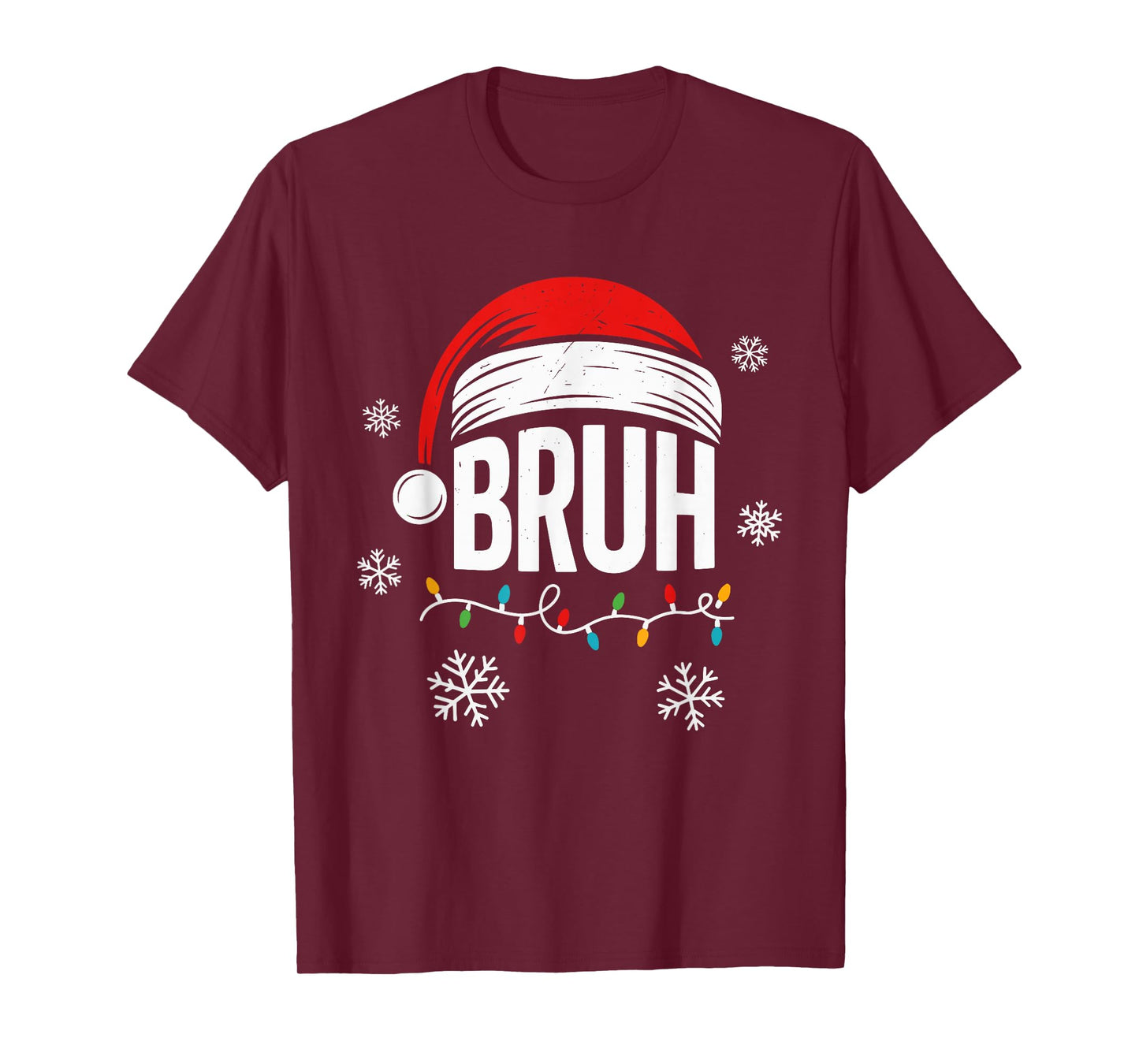 Merry Christmas Bruh Xmas Meme Funny Santa Hat Saying Humor T-Shirt