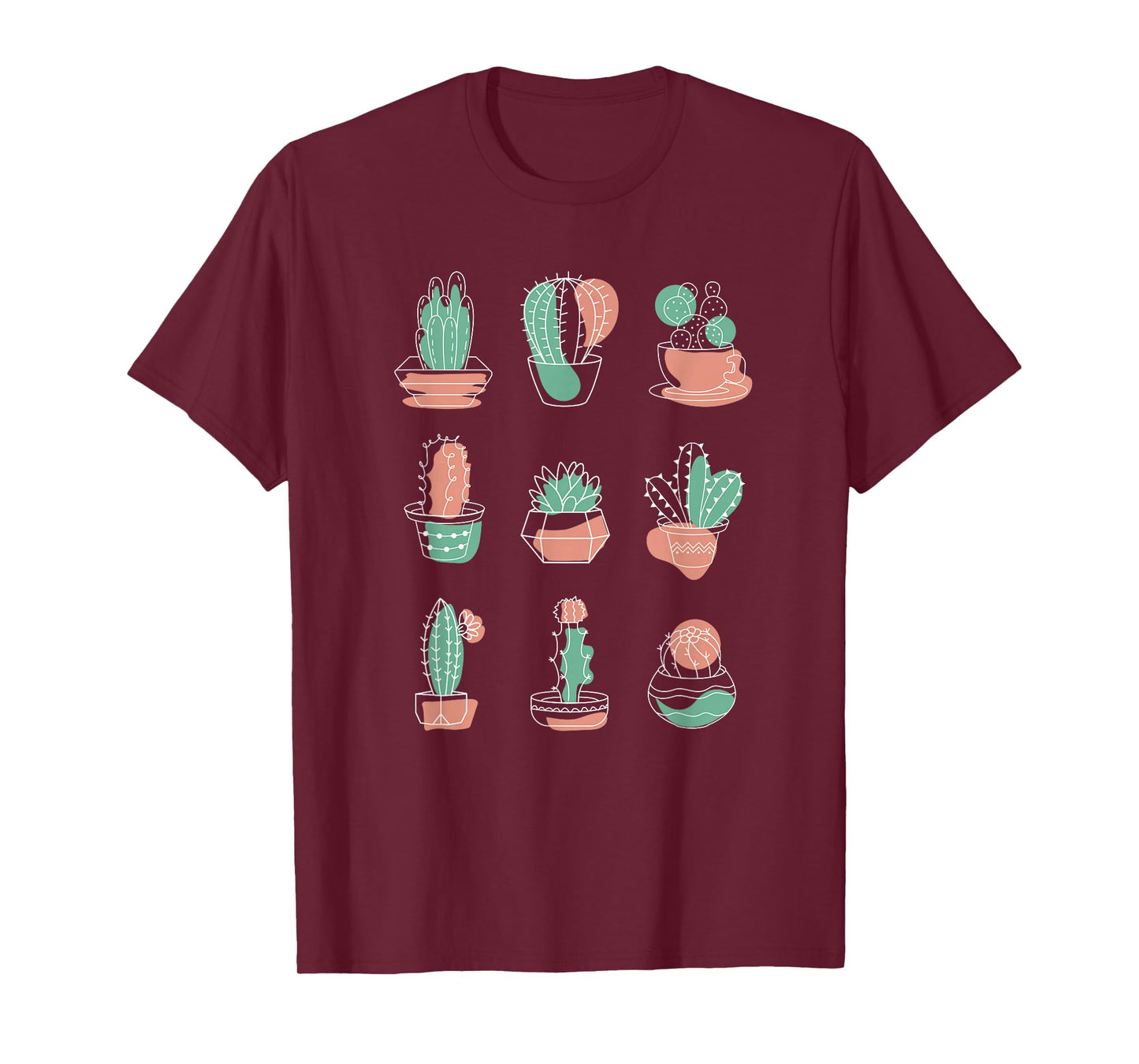 Boho Cactus Abstract Doodle Desert Art T-Shirt