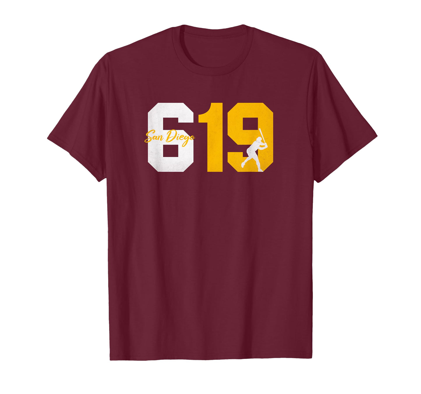San Diego 619 Vintage 90's Baseball Player Silhouette Style T-Shirt