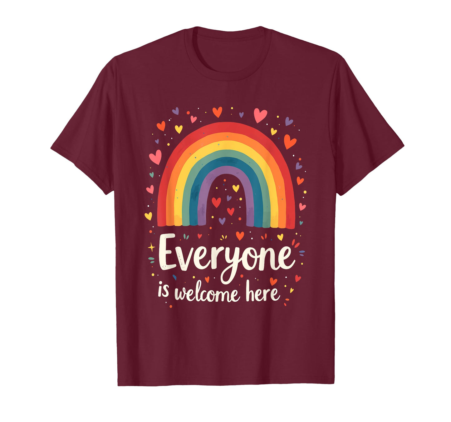 Everyone Is Welcome Here Idaho Educator Pride rainbow Design T-Shirt