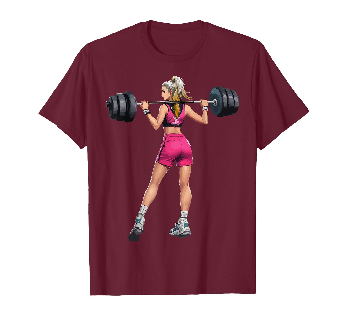 Athletic Woman Lifting Weights T-Shirt